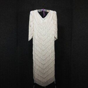 1980's White Flapper Style Vintage Dress